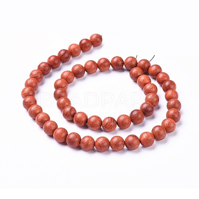 Natural Wood Beads Strands WOOD-F008-01-A-1