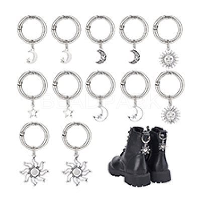 12Pcs 6 Style Alloy Shoes Charms HJEW-PH02120-1