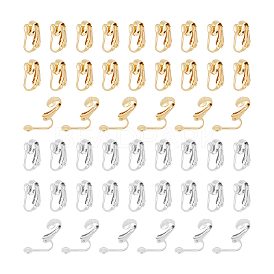60Pcs 2 Colors 304 Stainless Steel Clip-on Earring Findings STAS-UN0055-91-1
