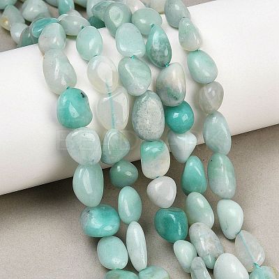 Natural Amazonite Nuggets Beads Strands G-J335-31A-1