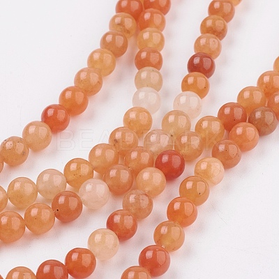 Natural Red Aventurine Beads Strands X-GSR6mmC023-1