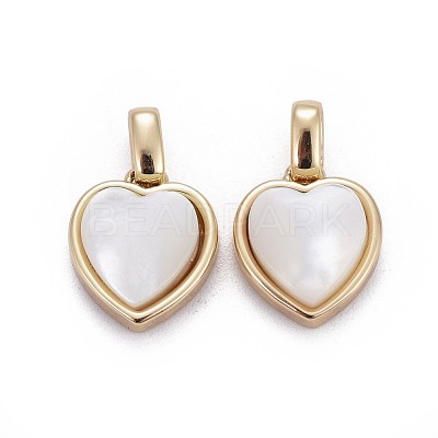Natural White Shell Mother of Pearl Shell Pendants BSHE-F011-04A-G-1