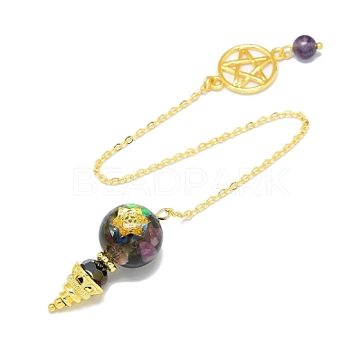 Round Resin Dowsing Pendulum Big Pendants G-C117-01G-12-1