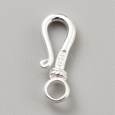 925 Sterling Silver Hook Clasps STER-WH0016-18S-1