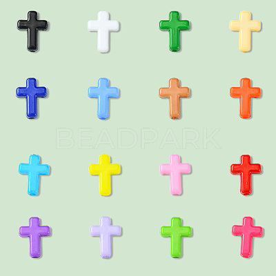 560Pcs 16 Colors Opaque Acrylic Beads SACR-PA0001-01-1