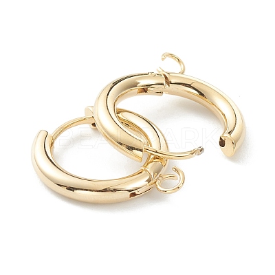 201 Stainless Steel Huggie Hoop Earring Findings STAS-P283-01E-G-1