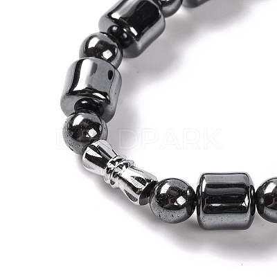 Column & Round Synthetic Non-magnetic Hematite Beaded Necklaces NJEW-Q341-05-1