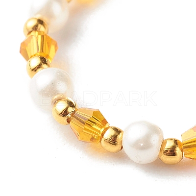 Imitate Austrian Crystal Bicone Glass Beaded Finger Rings RJEW-TA00003-01-1