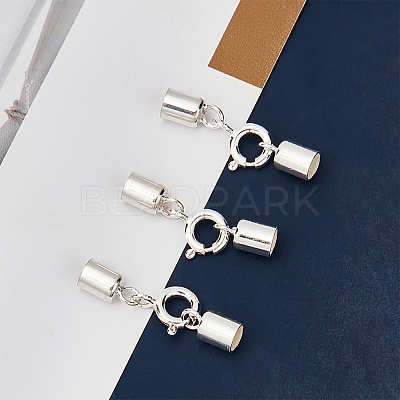 4 Sets 925 Sterling Silver Spring Ring Clasps STER-BBC0001-25-1