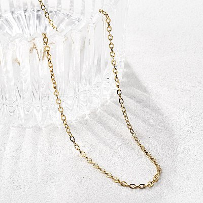 Ion Plating(IP) 304 Stainless Steel Cable Chain Necklace STAS-T040-PJ205-60-1