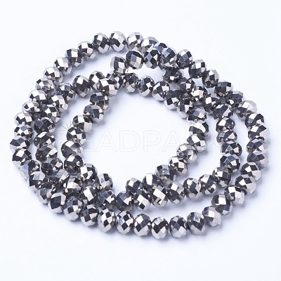 Electroplate Transparent Glass Beads Strands EGLA-A034-T8mm-UA03-1