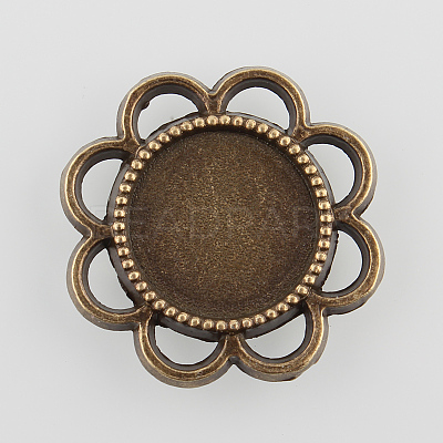 Flower Alloy Cabochon Settings X-PALLOY-N0088-33AB-NF-1