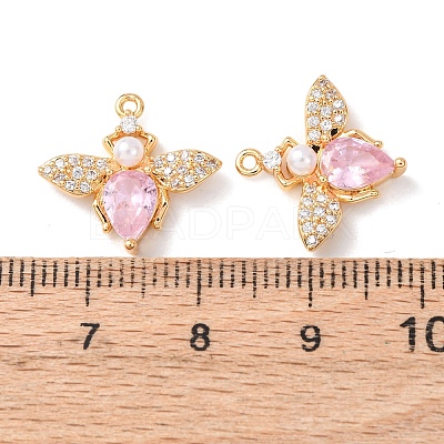 Brass Micro Pave Cubic Zirconia Pendants KK-A284-14G-01-1