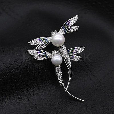 Dragonfly Alloy Rhinestone Brooch PW-WG859D6-01-1