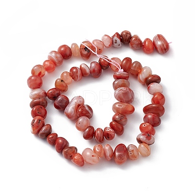 Natural Dyed Red Agate Nuggets Beads Strands G-J337-03A-1