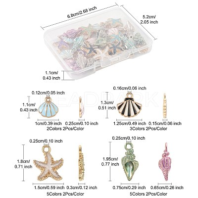 30Pcs 3 Styles 5 Colors Alloy Enamel Pendants ENAM-FS0003-46-1