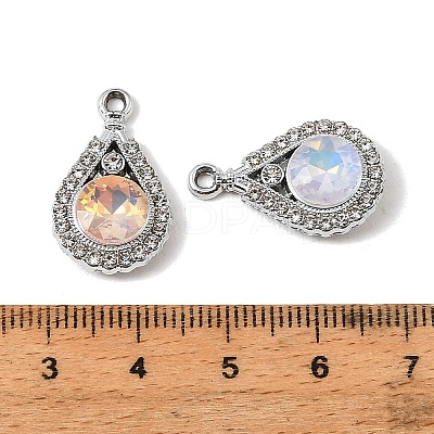 UV Plating Alloy Glass Pendants FIND-K032-45P-1