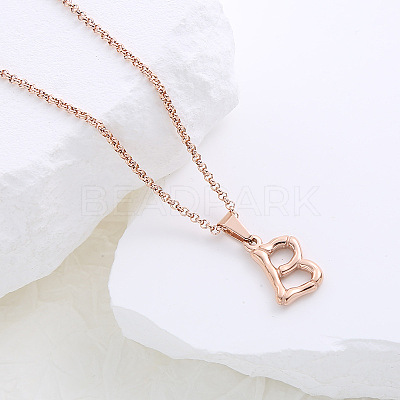 Stainless Steel Letter Pendant Necklaces for Women Men GR8130-2-1