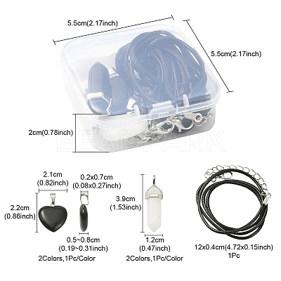 DIY Stone Pendant Necklace Making Kit DIY-YW0007-14-1