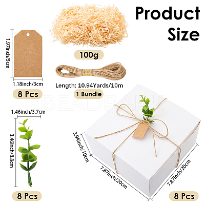 8Pcs Square Folding Kraft Paper Mailer Boxes CON-CP0001-018A-1