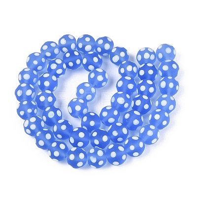 Frosted Handmade Lampwork Beads LAMP-Q039-10G-1