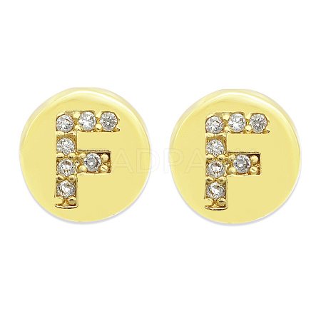 Brass Micro Pave Clear Cubic Zirconia Beads KK-T030-LA843-FX3-1