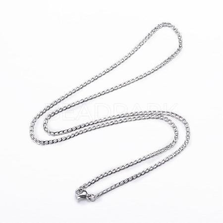 Tarnish Resistant 304 Stainless Steel Curb Chain Necklaces NJEW-P147-05P-1