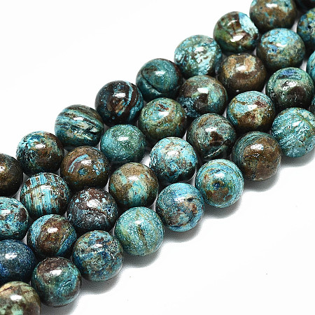 Natural Chrysocolla Beads Strands X-G-R485-10-8mm-1