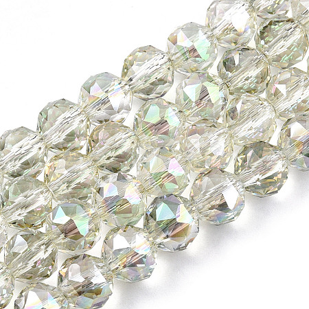 Electroplate Transparent Glass Beads Strands X-EGLA-N002-34C-C09-1