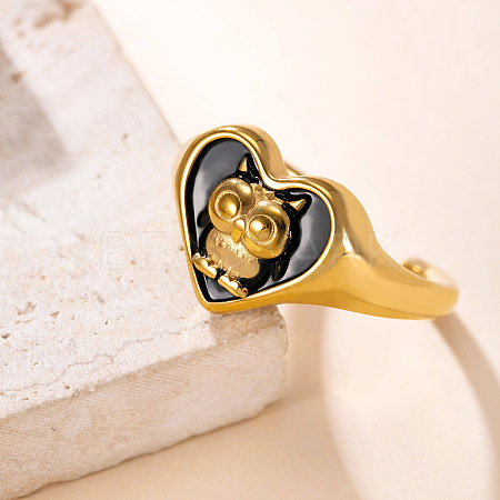 304 Stainless Steel Enamel Cuff Open Rings WG26B7E-01-1