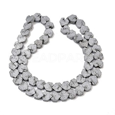 Electroplated Natural Lava Rock Beads Strands G-K388-04B-07-1