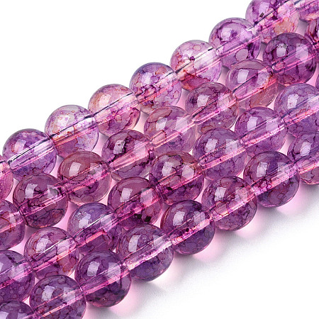 Baking Paint Glass Beads Strands DGLA-Q023-8mm-DB41-01-1