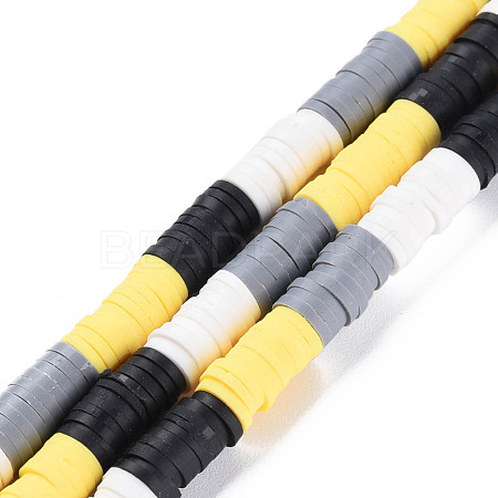 Fixed 4 Color Handmade Polymer Clay Bead Strands CLAY-S096-029B-1