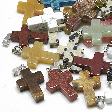 Natural & Synthetic Mixed Stone Pendants X-G-T080-M-1