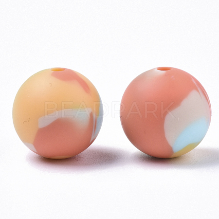 Tri-color Food Grade Eco-Friendly Silicone Beads X-SIL-T056-02b-03-1