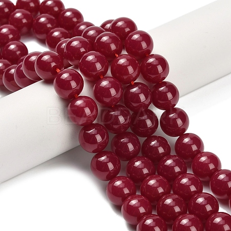 Lab Grown Red Corundum Beads Strands G-L634-B03-10mm-1