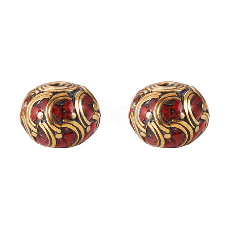 2Pcs Handmade Tibetan Style Beads KK-TA0008-43-1