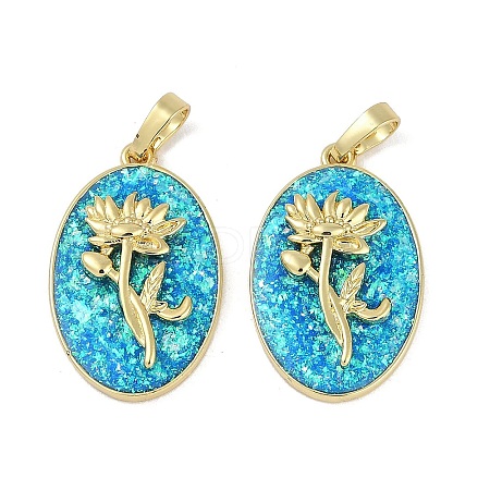Rack Plating Brass Pendants KK-U032-91G-07-1