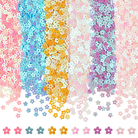 120G 6 Colors Plastic Sequins Beads PVC-CP0001-02C-1