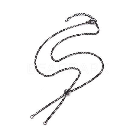 Adjustable 304 Stainless Steel Curb Chains Necklaces Making AJEW-JB01214-03-1