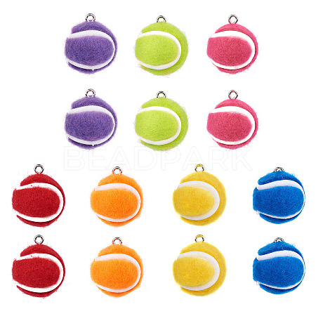 14Pcs 7 Colors Cloth Fabric Pendants FIND-TA0001-59-1