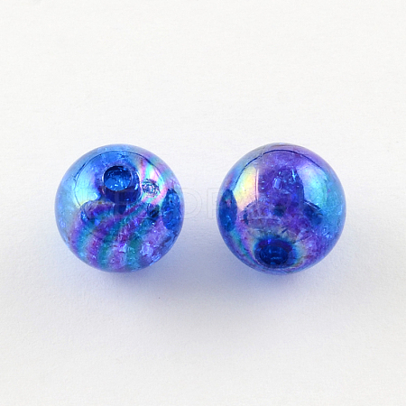 Transparent Crackle Acrylic Beads CACR-R011-8mm-13-1