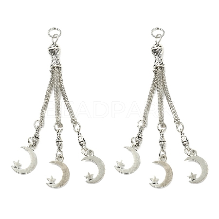 Tibetan Style Alloy Feather Tassel Big Pendants LS-FIND-YW0003-92C-1