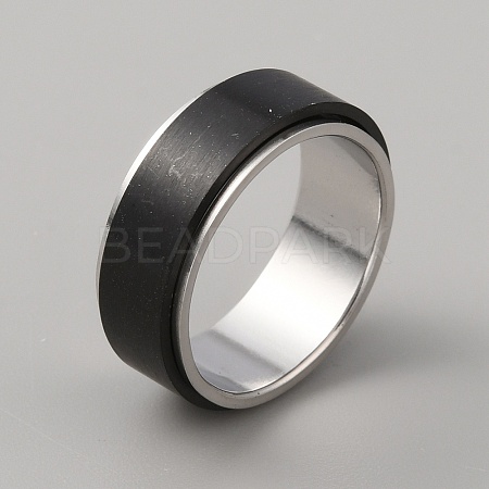 304 Stainless Steel Plain Rotating Finger Ring LS-RJEW-WH0011-10D-EB-1