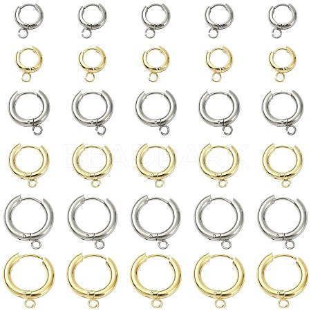 16Pcs 201 Stainless Steel Huggie Hoop Earring Findings STAS-FS0002-27A-1