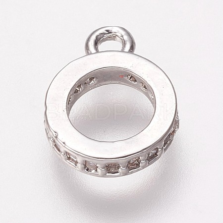Brass Cubic Zirconia Tube Bails KK-P134-64P-1