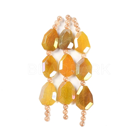 Electroplated Natural Agate Beads Strands G-L604-B01-01A-1