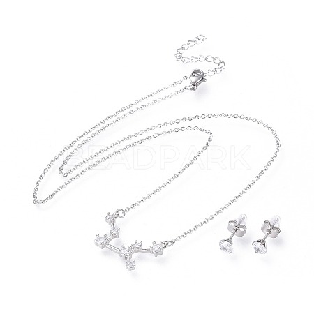 304 Stainless Steel Jewelry Sets SJEW-F211-01B-P-1
