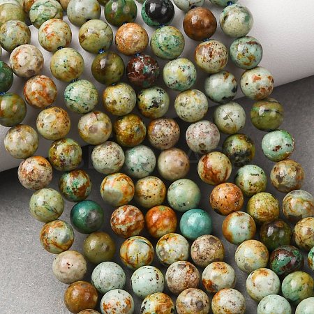 Natural Peruvian Turquoise(Jasper) Beads Strands G-T150-A01-6mm-1