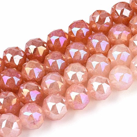Anti-Tarnish Electroplate Glass Beads Strands GLAA-N064-10mm-10-1